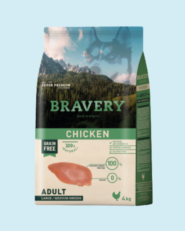 BRAVERY CHICKEN ADULT LARGE/MEDIUM BREEDS 4KG