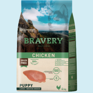 BRAVERY CHICKEN PUPPY LARGE/MEDIUM BREEDS 4KG