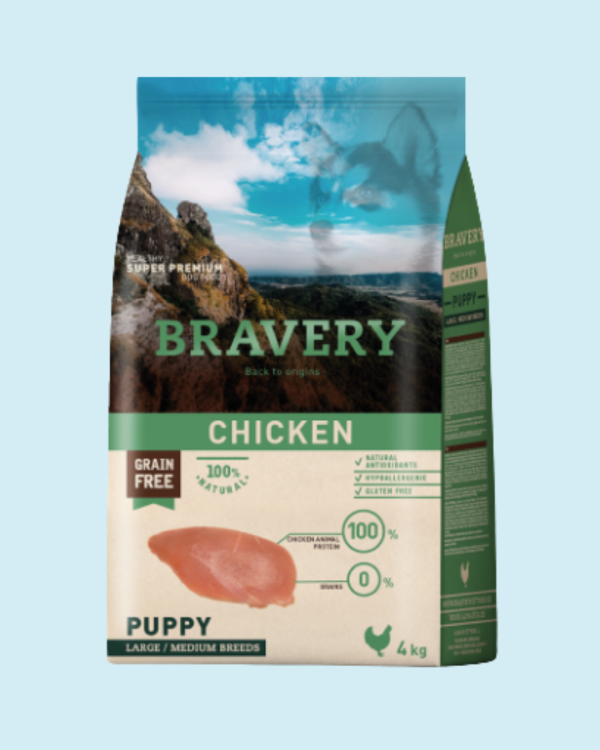 BRAVERY CHICKEN PUPPY LARGE/MEDIUM BREEDS 4KG