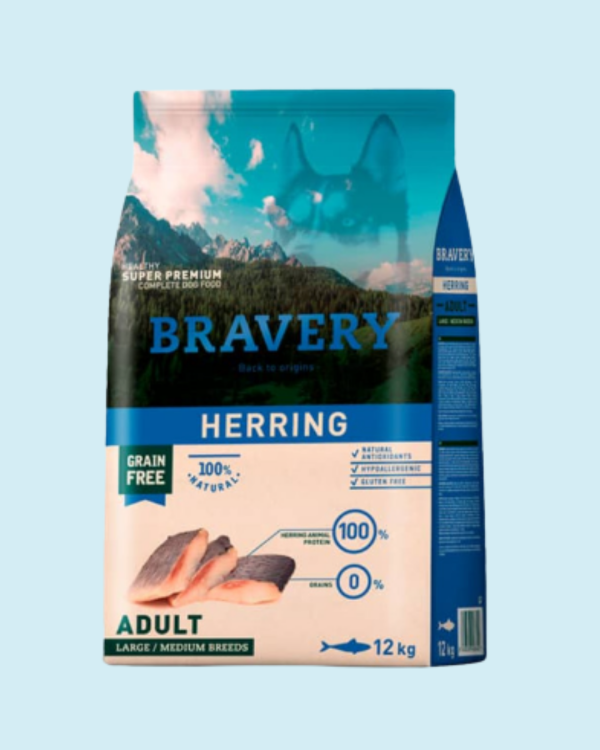 BRAVERY HERRING ADULT LARGE/MEDIUM BREED 12KG