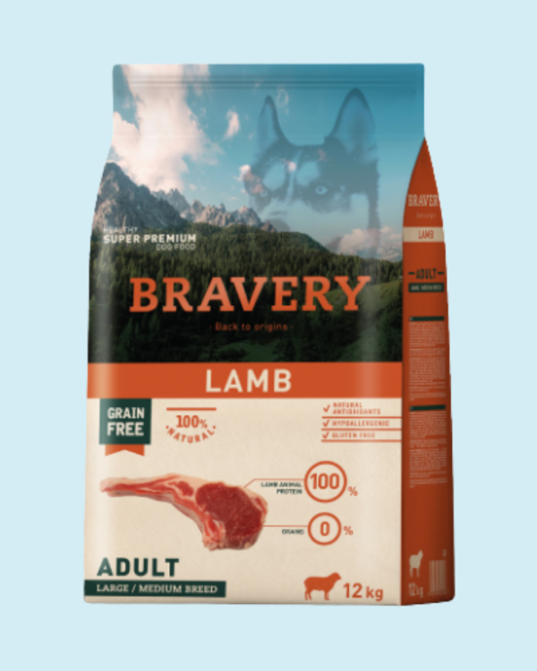 BRAVERY LAMB ADULT LARGE/MEDIUM BREED 12KG