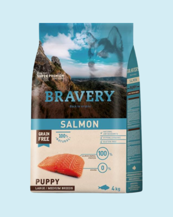 BRAVERY SALMON PUPPY LARGE/MEDIUM BREEDS 4KG
