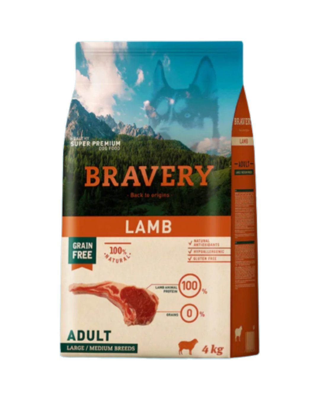 BRAVERY LAMB ADULT LARGE_MEDIUM BREEDS 4 Kg
