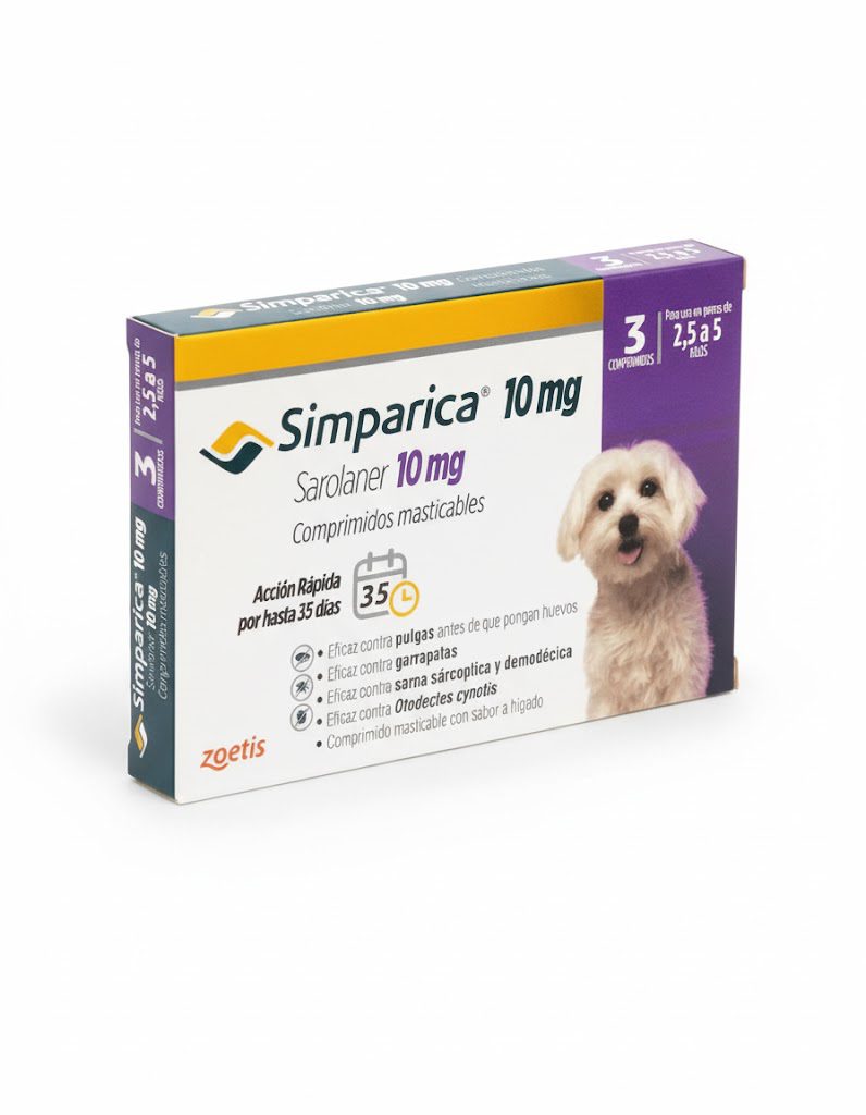 Simparica 10 mg – Antiparasitario para perros pequeños (2,5 a 5 kg)