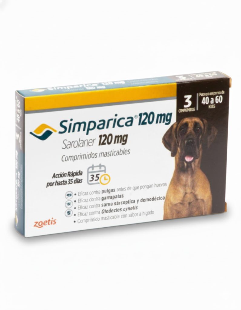 Simparica 120 mg – Antiparasitario para perros grandes (40 a 60 kg)