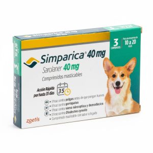 Simparica 40 mg – Antiparasitario para perros medianos (10 a 20 kg)