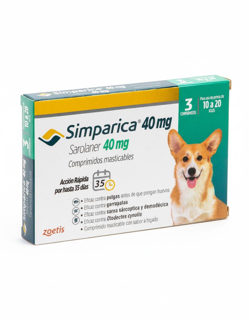 Simparica 40 mg – Antiparasitario para perros medianos (10 a 20 kg)